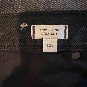Madewell never worn black low slung straight denim